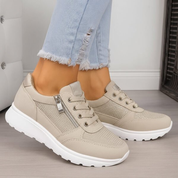 Damskie ortopedyczne sneakersy z bocznym zamkiem