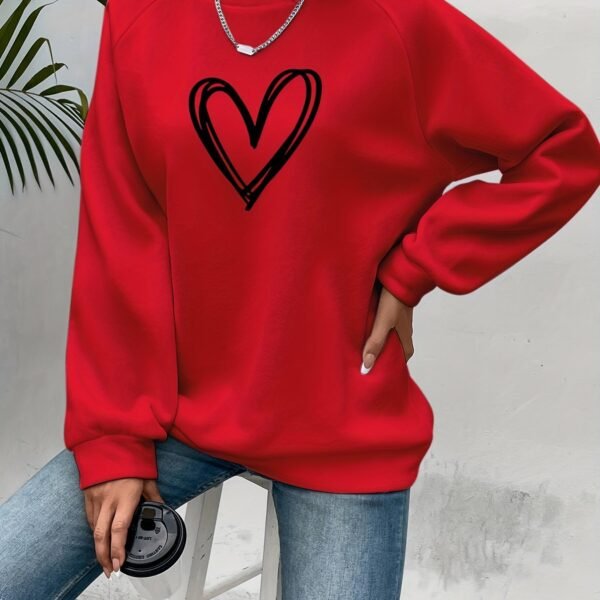 Damski sweter codzienny z motywem serca