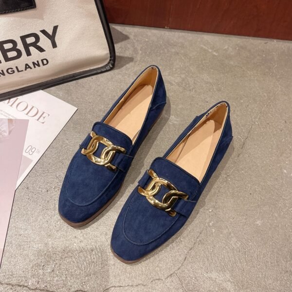 Klasyczne damskie loafersy z miękkiego zamszu