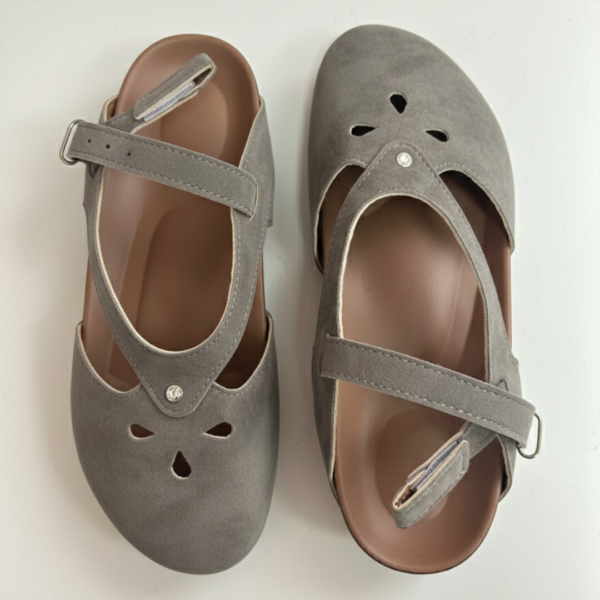 Damskie sandały slingback z zabudowanym noskiem i płaską podeszwą