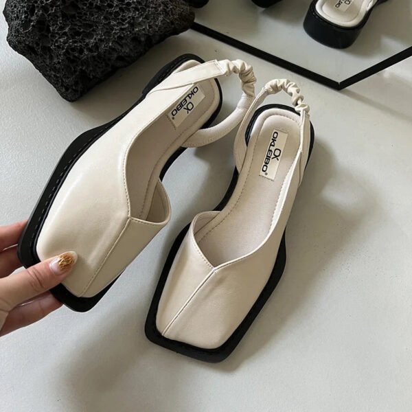 Damskie sandały slingback z kwadratowym noskiem