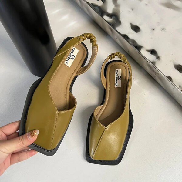 Damskie sandały slingback z kwadratowym noskiem