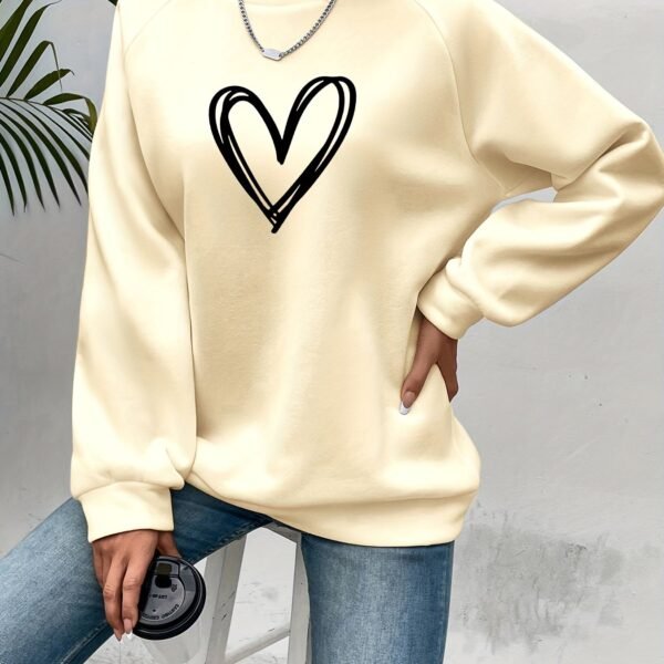 Damski sweter codzienny z motywem serca