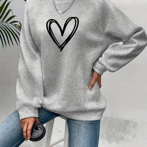 Damski sweter codzienny z motywem serca