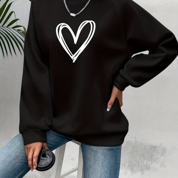 Damski sweter codzienny z motywem serca
