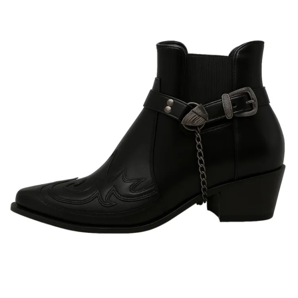 Męskie wsuwane kowbojki za kostkę w stylu western