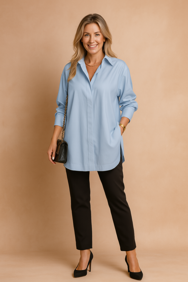 Elegancka damska bluzka koszulowa o kroju oversize